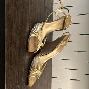 Nicole Miller gold ankle strap